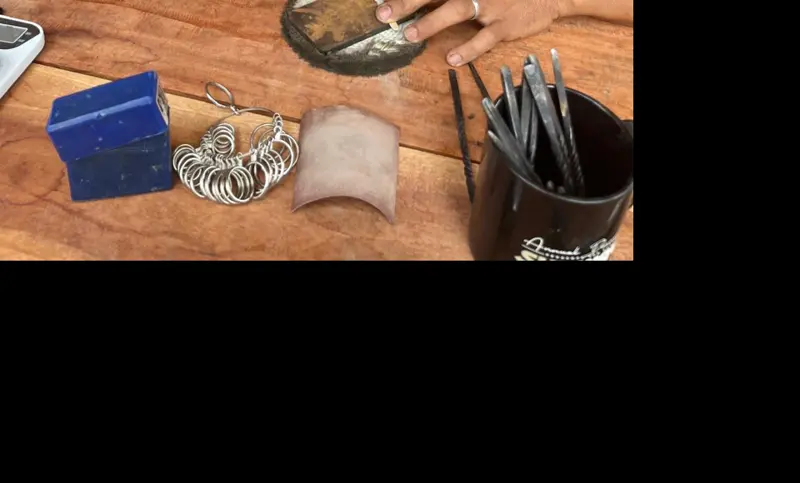 Tools and silver on the workbench